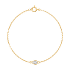 Pear Diamond Solitaire Bracelet in Yellow Gold