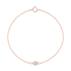 Pear Diamond Solitaire Bracelet in Rose Gold