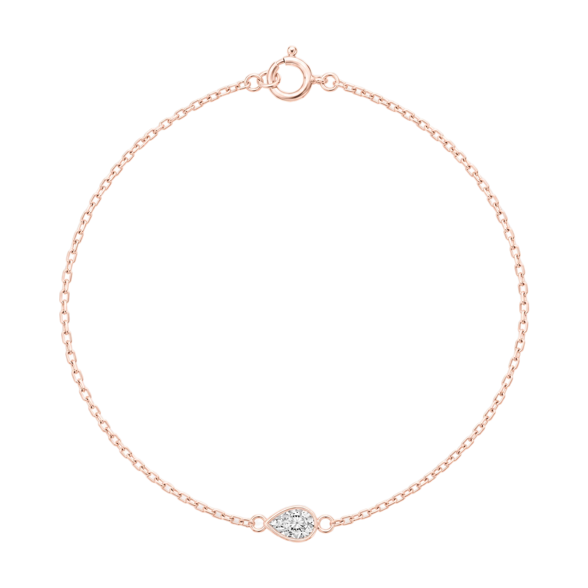 Pear Diamond Solitaire Bracelet in Rose Gold