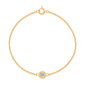 Round Diamond Solitaire Bracelet in Yellow Gold
