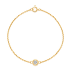 Round Diamond Solitaire Bracelet in Yellow Gold