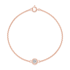 Round Diamond Solitaire Bracelet in Rose Gold
