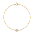 Triangle Diamond Solitaire Bracelet in Yellow Gold angled view