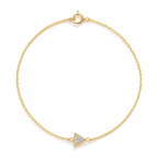 Triangle Diamond Solitaire Bracelet in Yellow Gold angled view