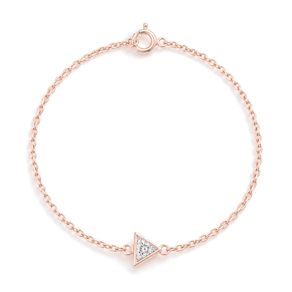 Triangle Diamond Solitaire Bracelet in Rose Gold
