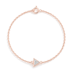 Triangle Diamond Solitaire Bracelet in Rose Gold