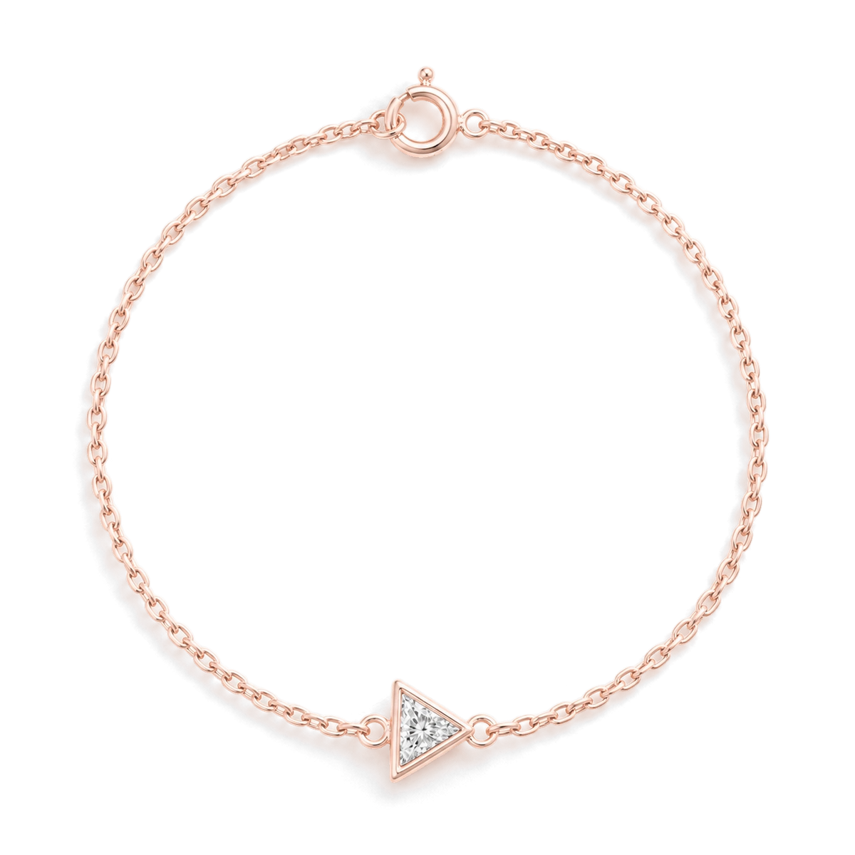Triangle Diamond Solitaire Bracelet in Rose Gold