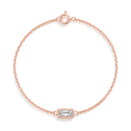 Baguette Diamond Solitaire Bracelet in Rose Gold