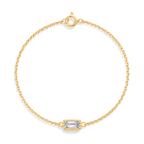 Baguette Diamond Solitaire Bracelet in Yellow Gold