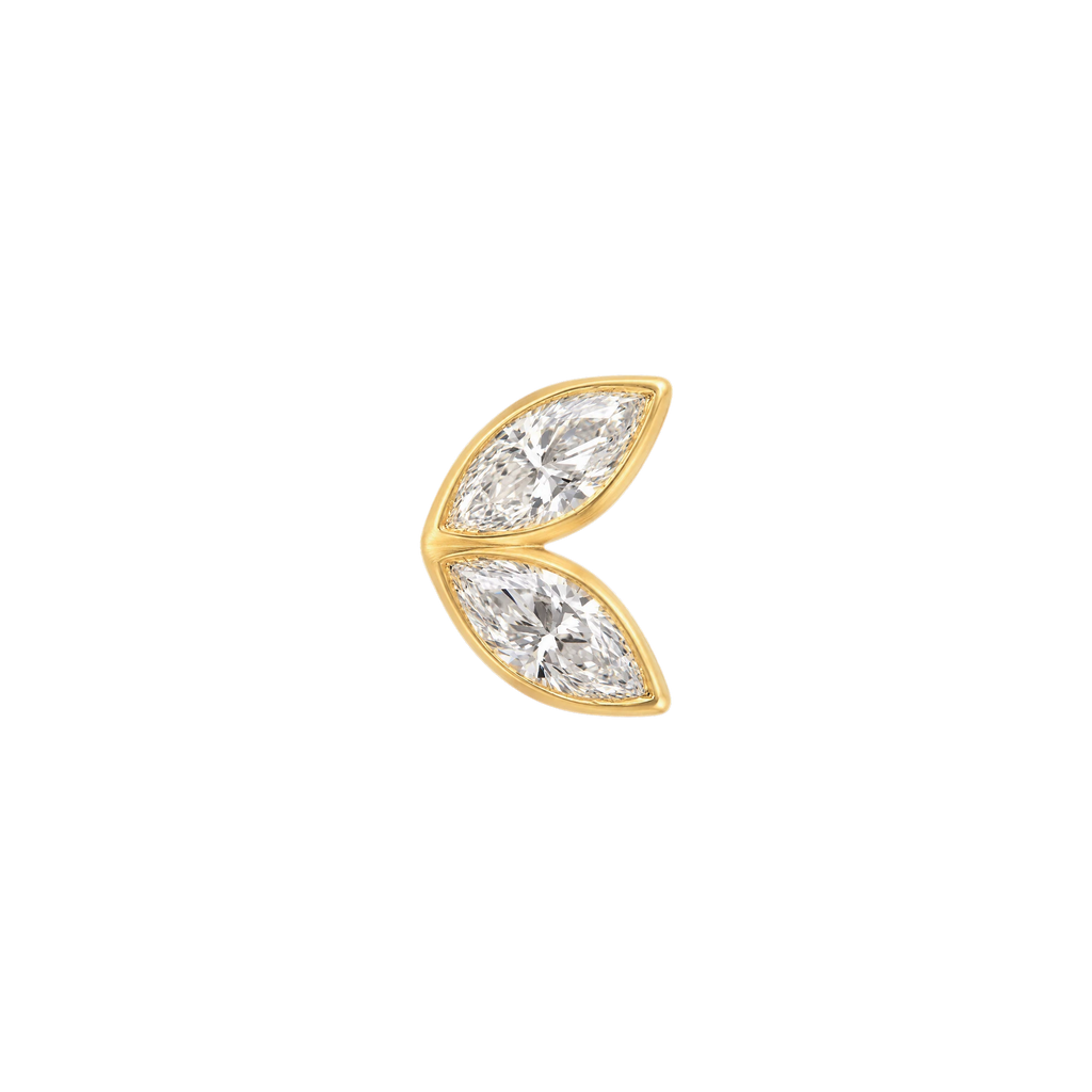 Marquis Diamond Petal Stud in Yellow Gold