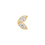 Marquis Diamond Petal Stud in Yellow Gold