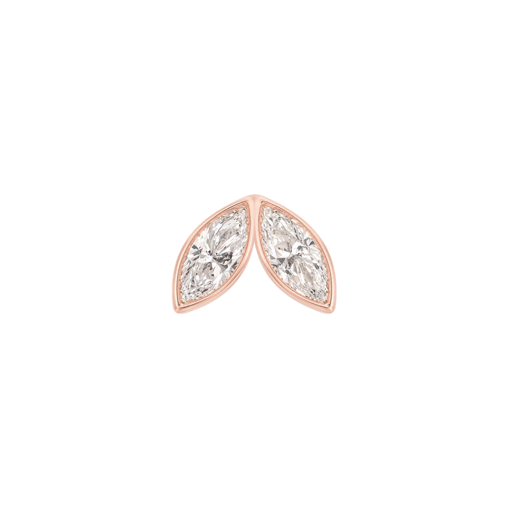 Marquis Diamond Petal Stud in Rose Gold