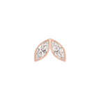 Marquis Diamond Petal Stud in Rose Gold