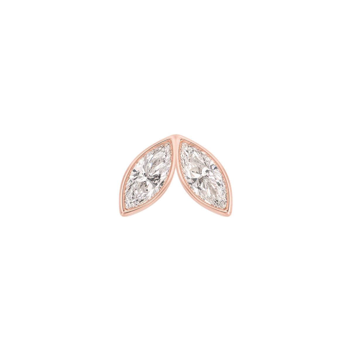Marquis Diamond Petal Stud in Rose Gold