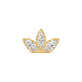 Lotus Diamond Cluster Stud in Yellow Gold
