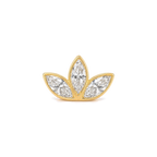 Lotus Diamond Cluster Stud in Yellow Gold