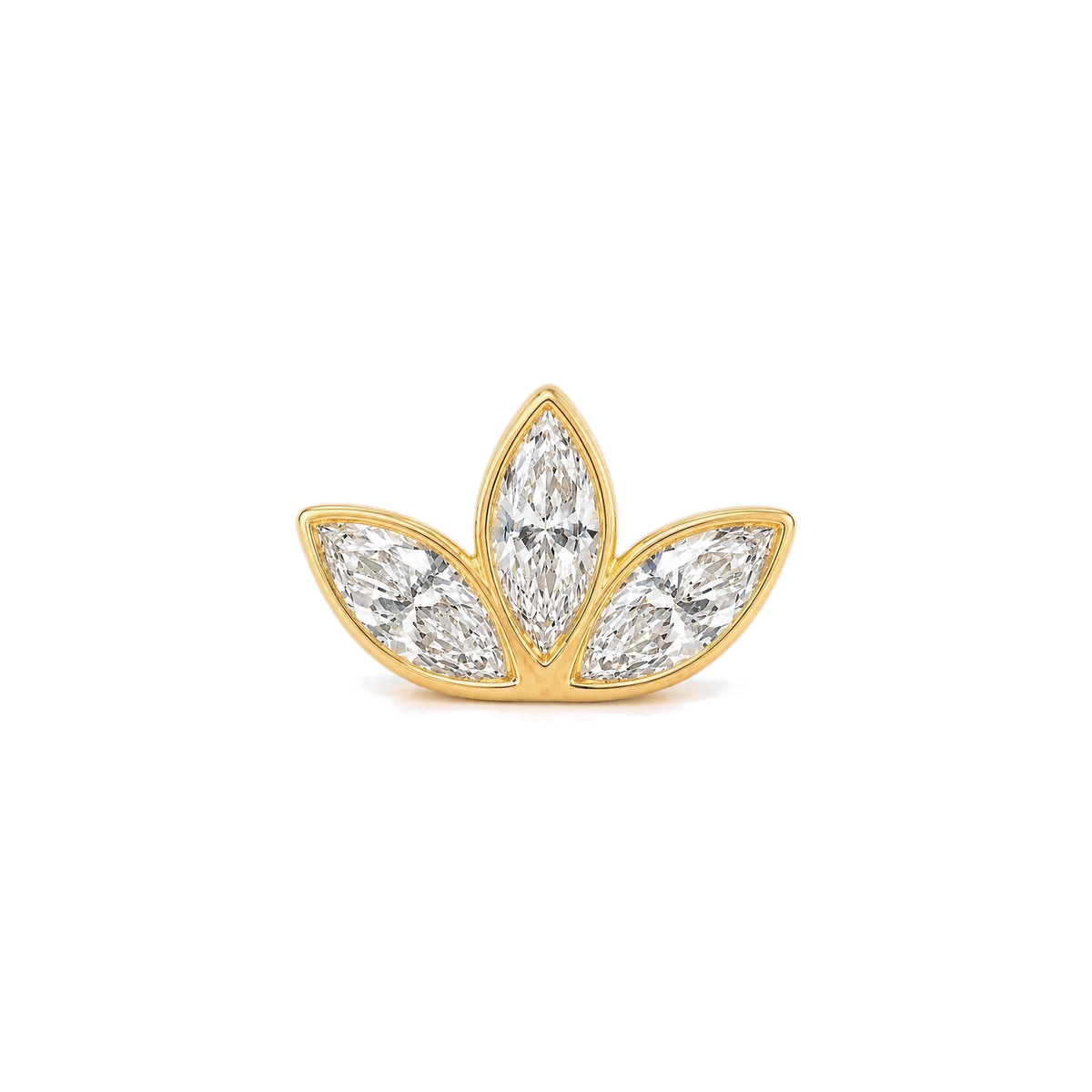 Lotus Diamond Cluster Stud in Yellow Gold