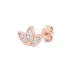 Lotus Diamond Cluster Stud in Rose Gold