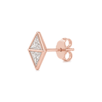Triangle Diamond Duo Stud in Rose Gold