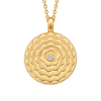 Crown Lotus Diamond Necklace in Yellow Gold