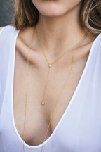 Marquis & Pear Diamond Y Drop Necklace