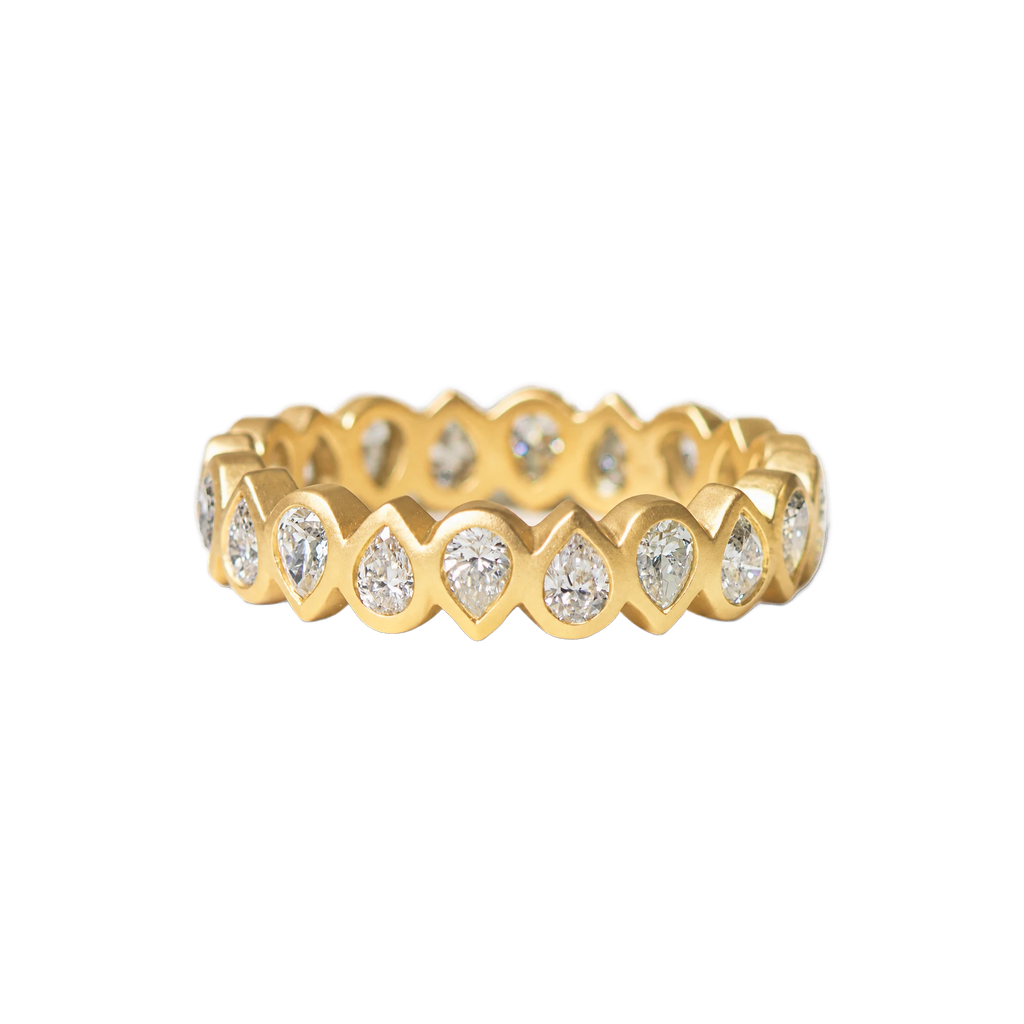 Pear Diamond Eternity Band in Yellow Gold