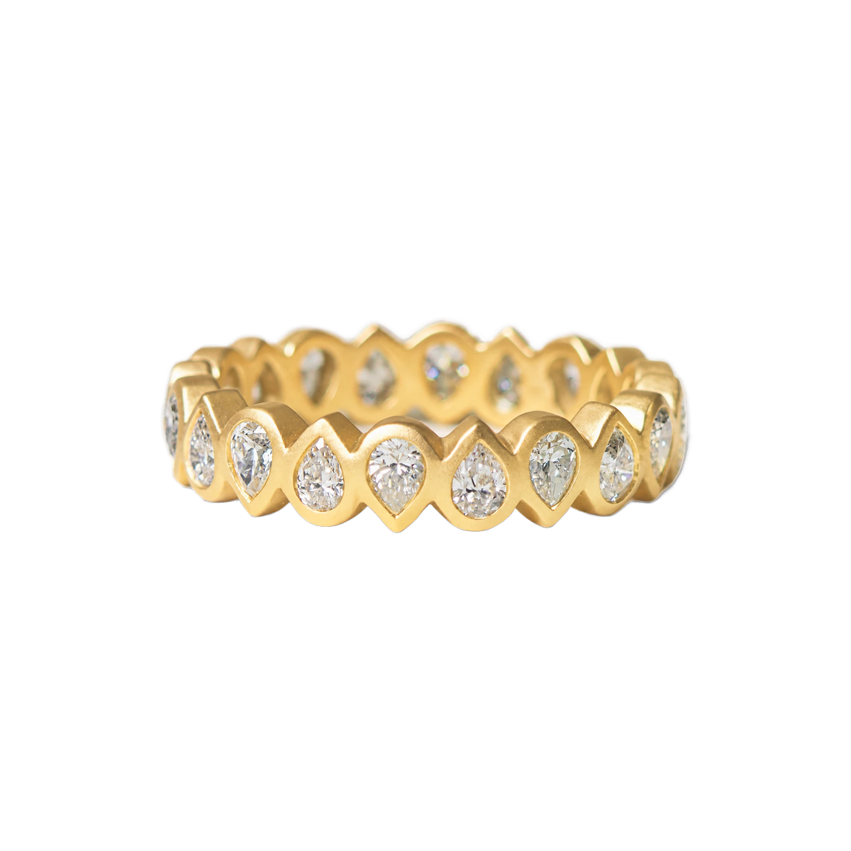 Pear Diamond Eternity Band in Yellow Gold