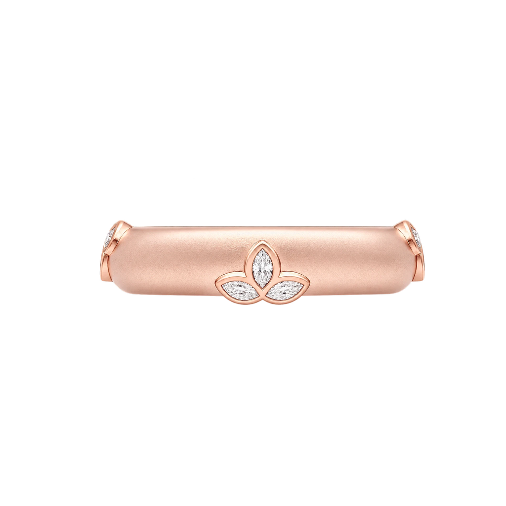 Lotus Diamond Band in Rose Gold
