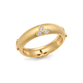 Lotus Diamond Band in Yellow Gold