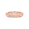 7 Centers Diamond Japa Prayer Ring in Rose Gold