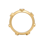 7 Centers Diamond Japa Prayer Ring in Yellow Gold side view