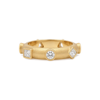 7 Centers Diamond Japa Prayer Ring in Yellow Gold