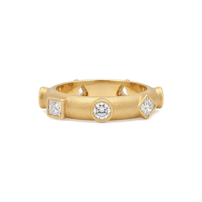 7 Centers Diamond Japa Prayer Ring
