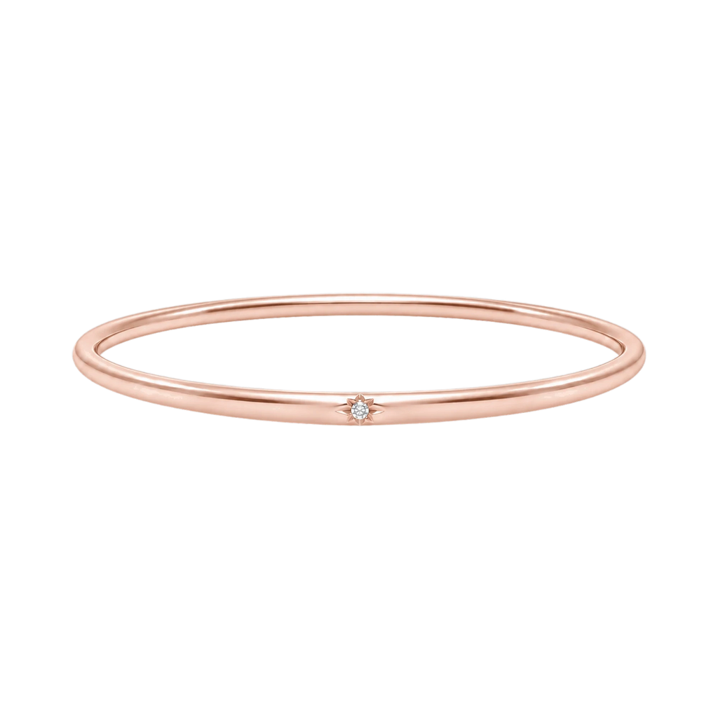 Compass Diamond Bangle in Rose Gold
