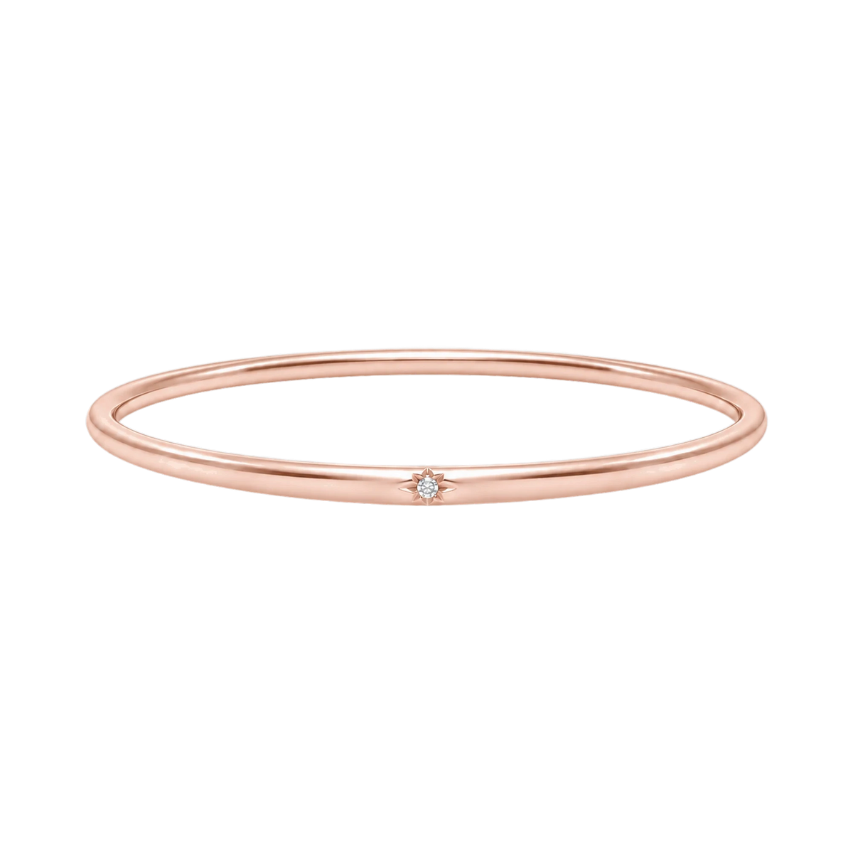 Compass Diamond Bangle in Rose Gold