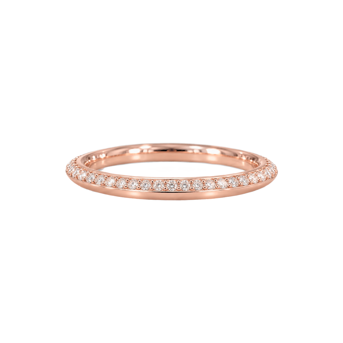 Pavé Diamond Orbit Ring in Rose Gold