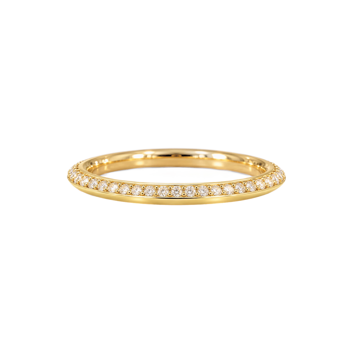 Pavé Diamond Orbit Ring in Yellow Gold