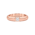 Princess Diamond Wide Band Ring in Rose Gold