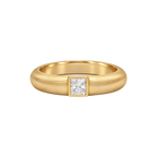 Princess Diamond Wide Band Ring in Yellow Gold