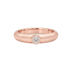 Round Diamond Wide Band Ring in Rose Gold