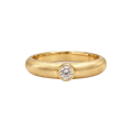 Round Diamond Wide Band Ring in Yellow Gold