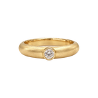 Round Diamond Wide Band Ring in Yellow Gold