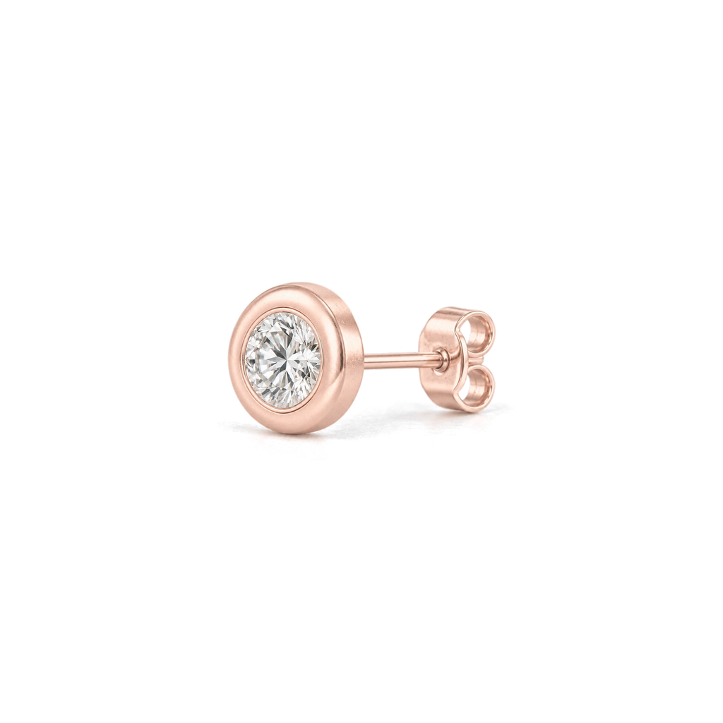 Round Diamond Stud in Rose Gold
