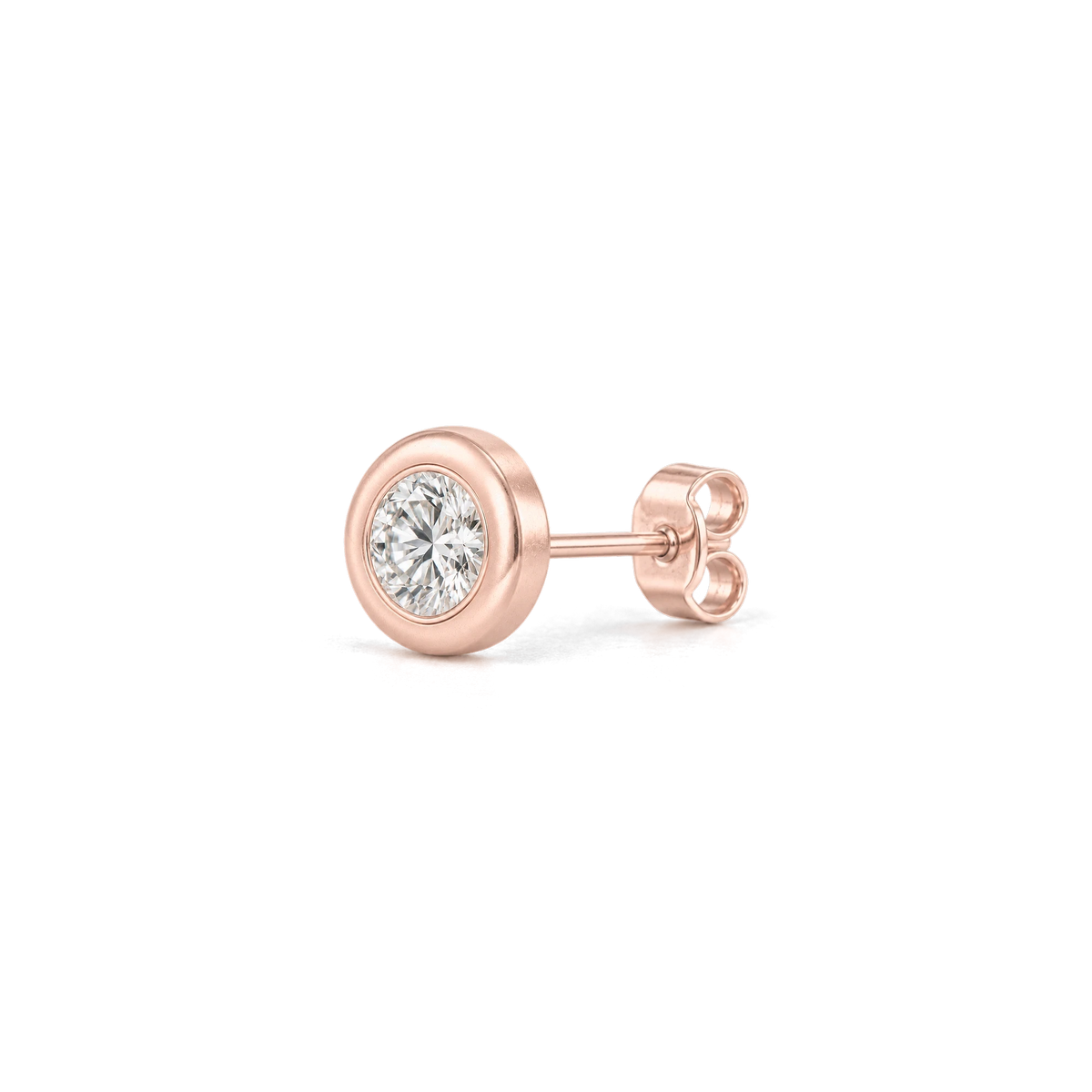 Round Diamond Stud in Rose Gold