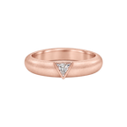 Triangle Diamond Wide Band Ring in Rose Gold