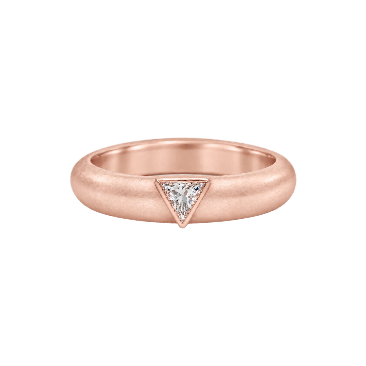 Triangle Diamond Wide Band Ring in Rose Gold