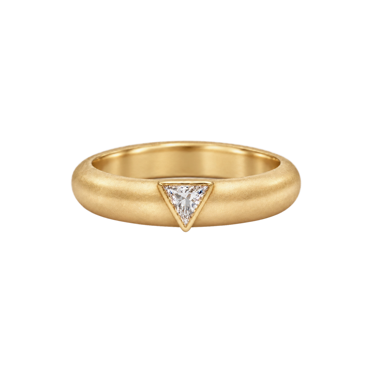 Triangle Diamond Wide Band Ring in Yellow Gold