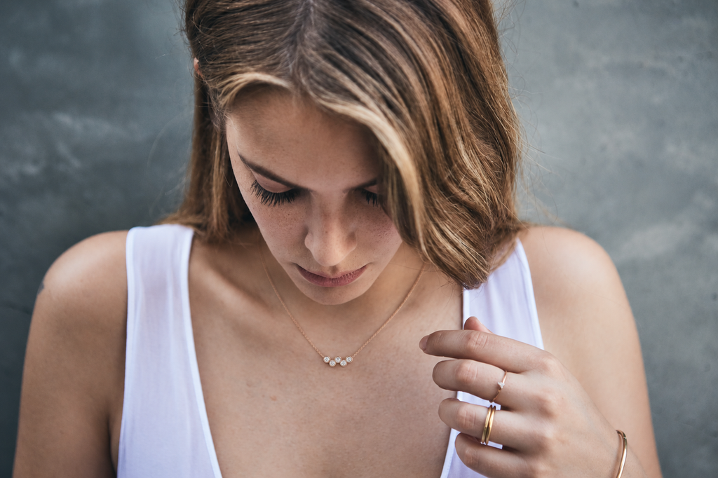 Round Diamond Row Necklace