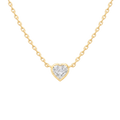 Heart Diamond Solitaire Necklace in Yellow Gold