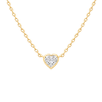 Heart Diamond Solitaire Necklace in Yellow Gold